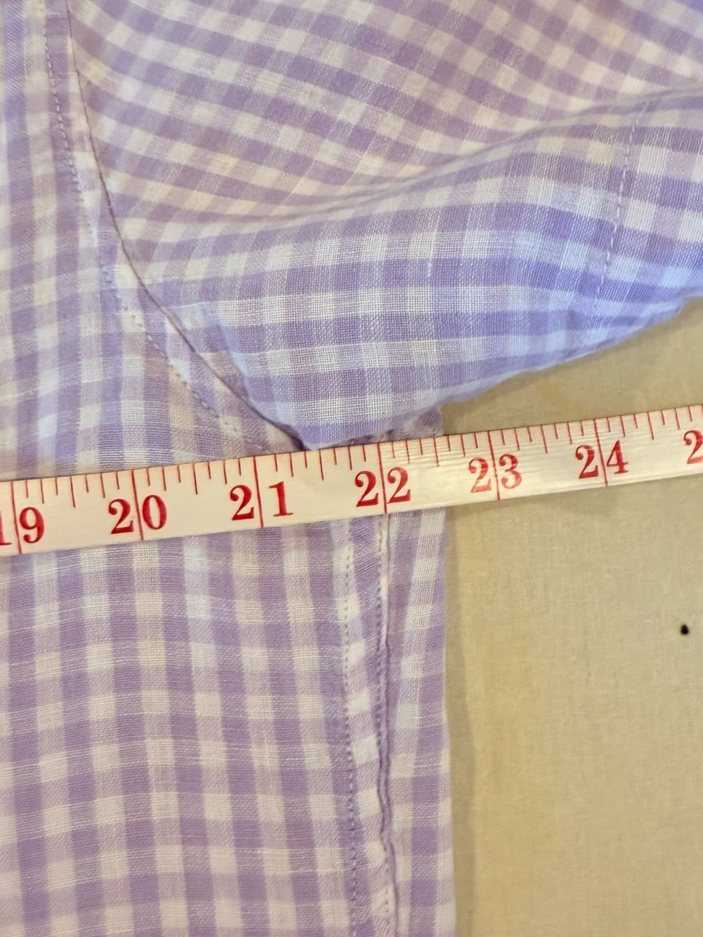 Banana Republic Lavender Gingham Short-Sleeve Button-Down Shirt